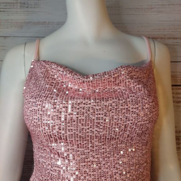Fashion Nova Start The Show Sequin Dress- Rose Gold - Picture 5 of 16
